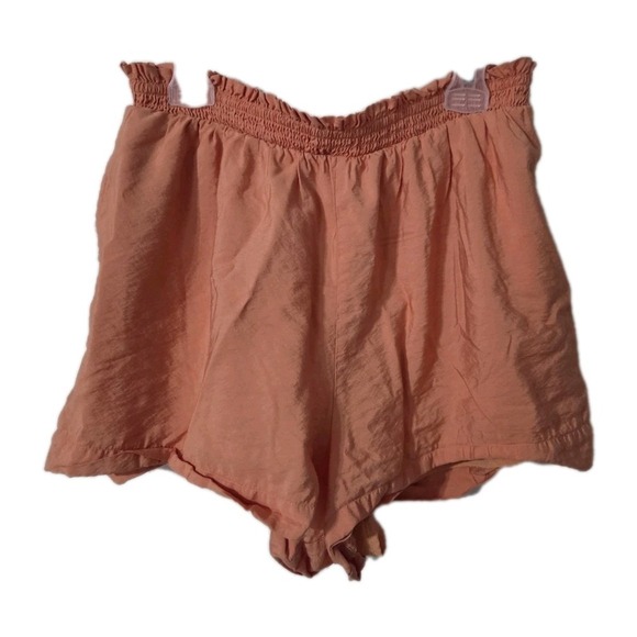 American Eagle Smocked Nylon Shorts, Peach, Medium - Picture 1 of 4